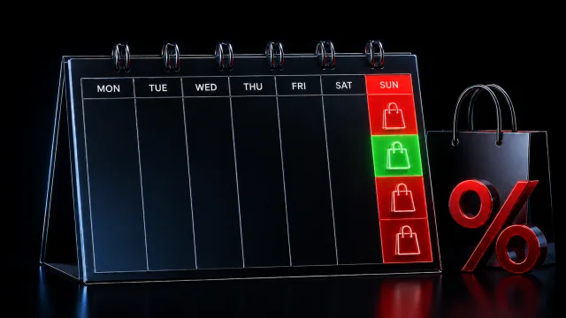 Calendar with Sundays highlighted for a guide to shopping Sundays in Poland