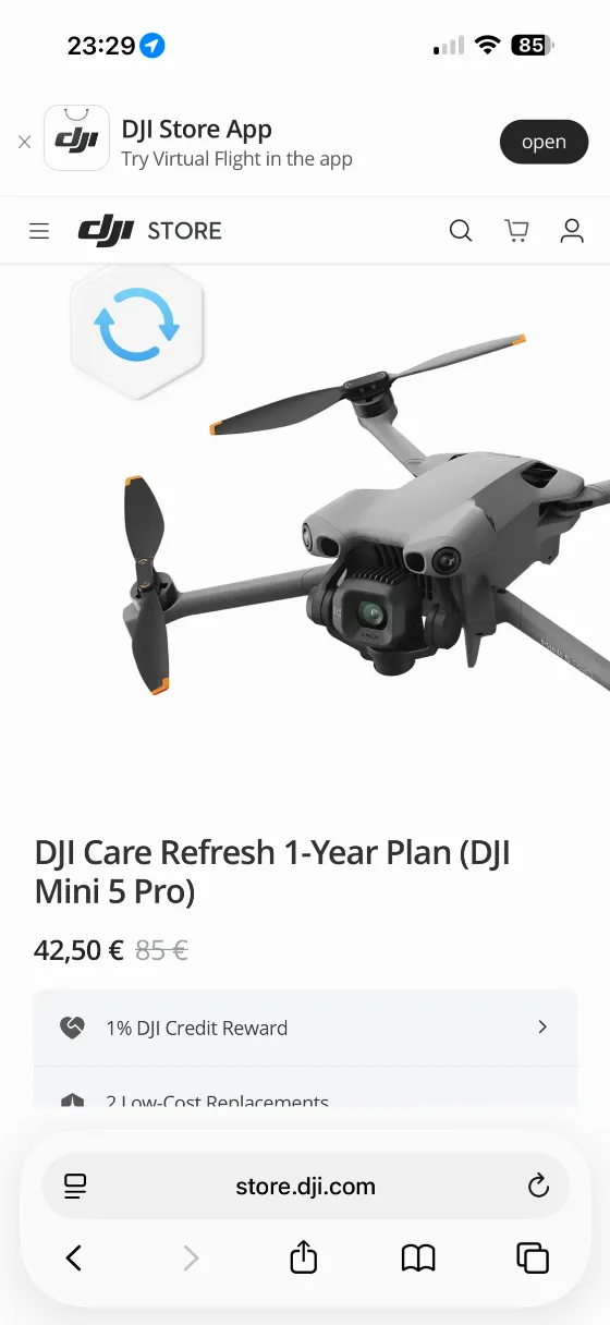 50% Off Dji Care Refresh for 1 Year at DJI Store