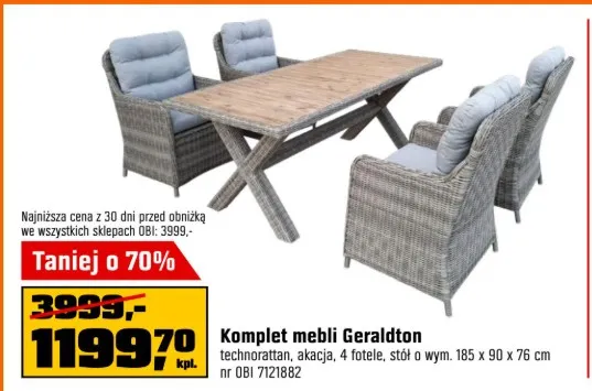 Geraldton Garden Furniture Set Now 70% Off at OBI