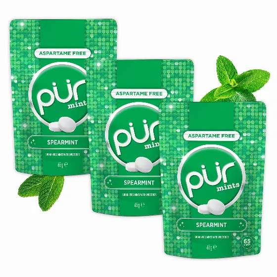 3-пакет мятных конфет PUR Mints Spearmint за 10,99 zł на Amazon