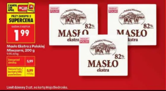 Get Polish Dairy Butter for 1.99 zł When You Buy 3 at Biedronka