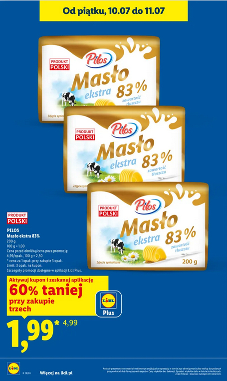 Pilos Butter 200g for 1.99 zł When You Buy 3 at Lidl