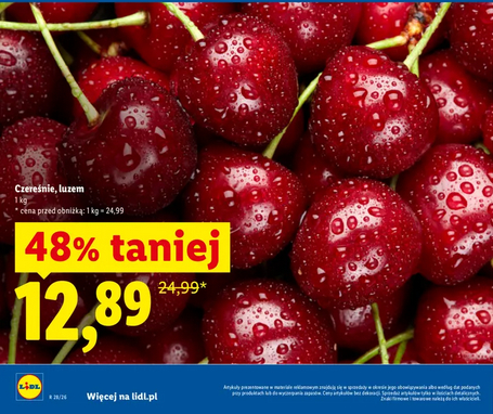 Fresh Cherries at Lidl for Just 12.89 zł — Save 48%