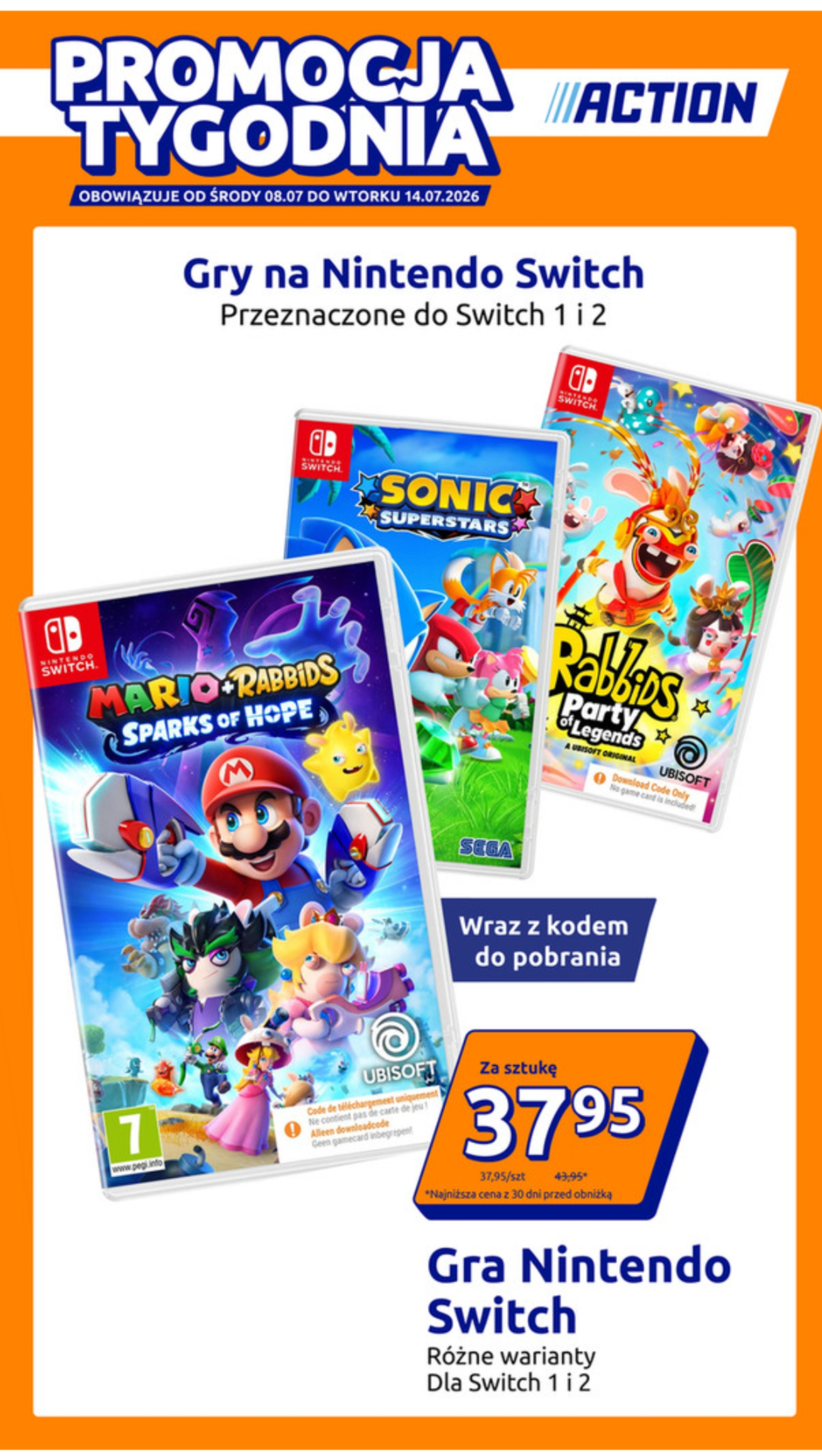 Nintendo Switch Game Variants for Just 37.95 zł at Action
