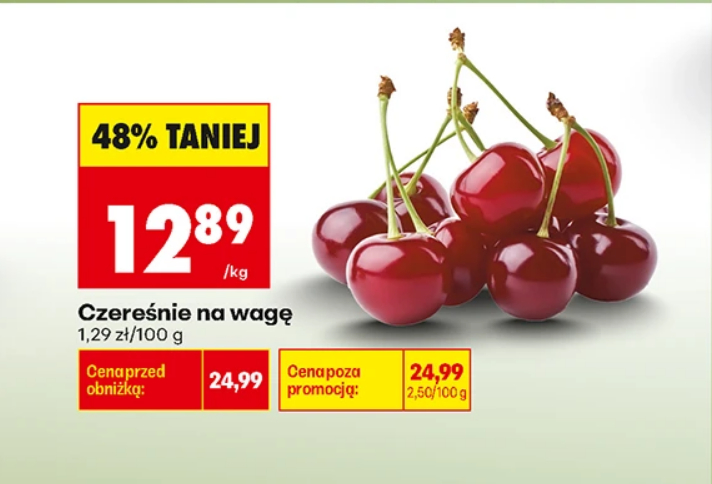 Свежие вишни за 12,89 zł в Biedronka