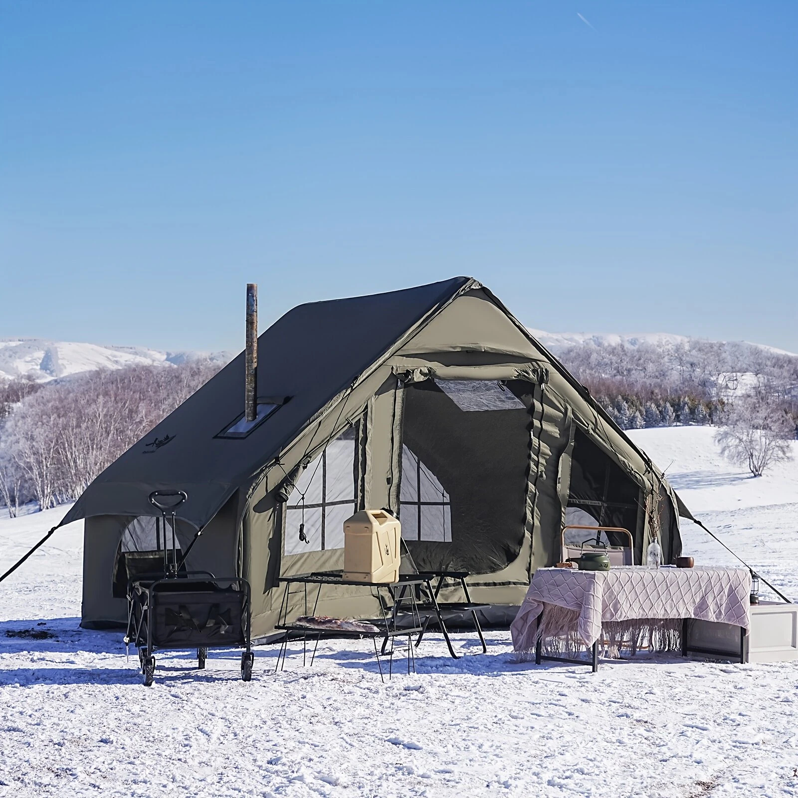 Inflatable Camping Tent with Chimney Port from $204 at Banggood
