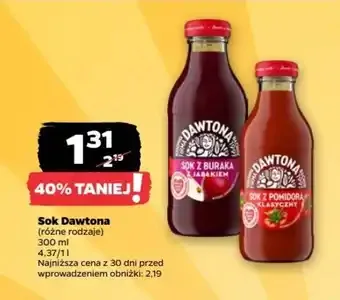Соки Dawtona 300 мл лише за 1,31 zł у Netto