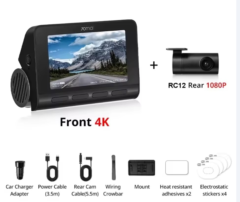 Камера 70mai Dash Cam 4K A810 з задньою камерою за 349,25 zł