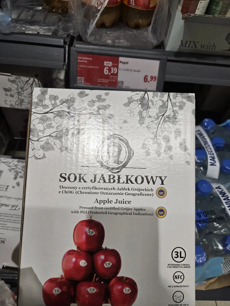 Certified Grójec Apple Juice 3L for Just 6.39 zł at Lidl