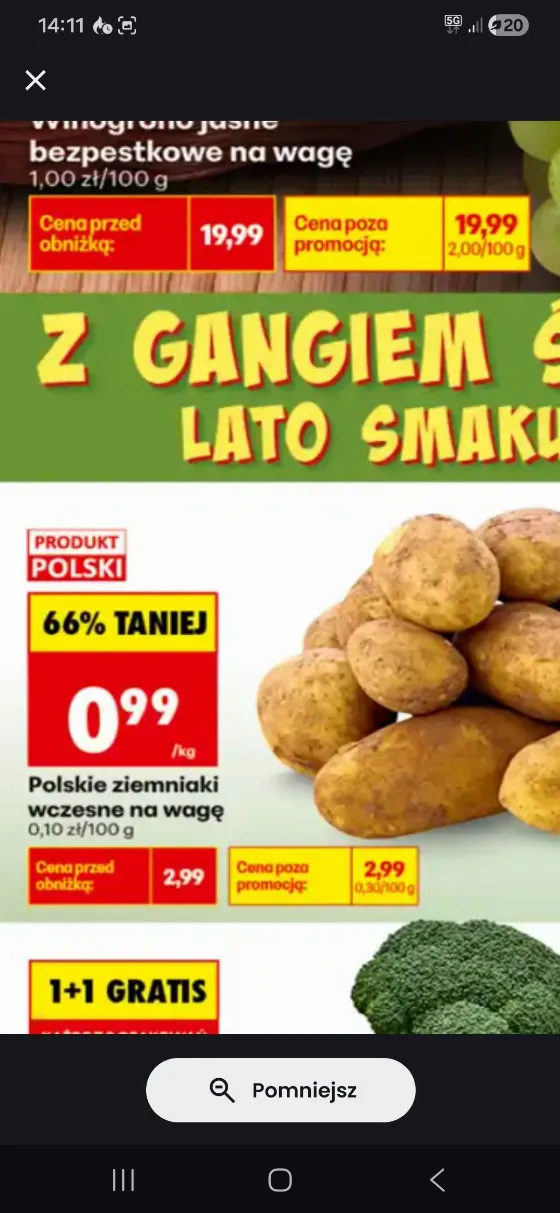 Ранні польські картоплі по 0,99 zł у Biedronka