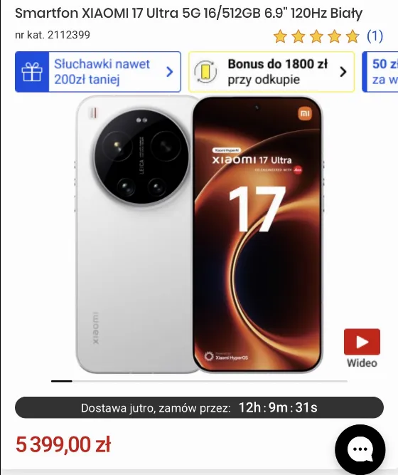 XIAOMI 17 Ultra 5G всього за 4 625,38 zł у Media Expert