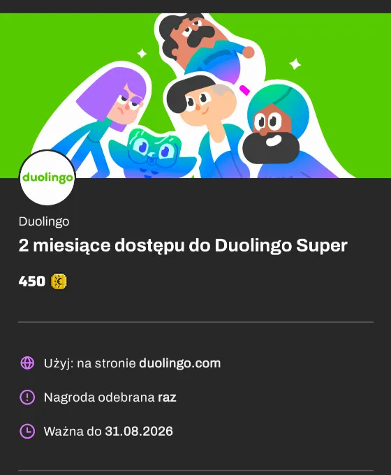 Get Duolingo Super for Two Months at 450 InCoins via InPost