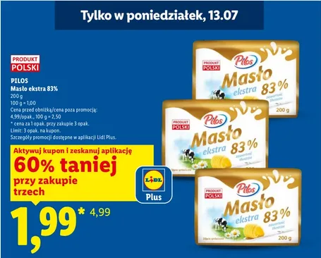 Buy 3 for 1.99 zł Each on 200g Butter at Lidl