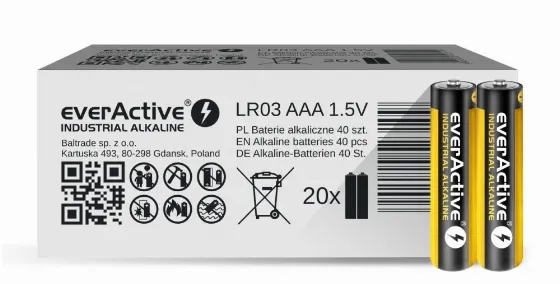 everActive Батареї AAA, 40 штук зі знижкою 48% — 27,99 zł