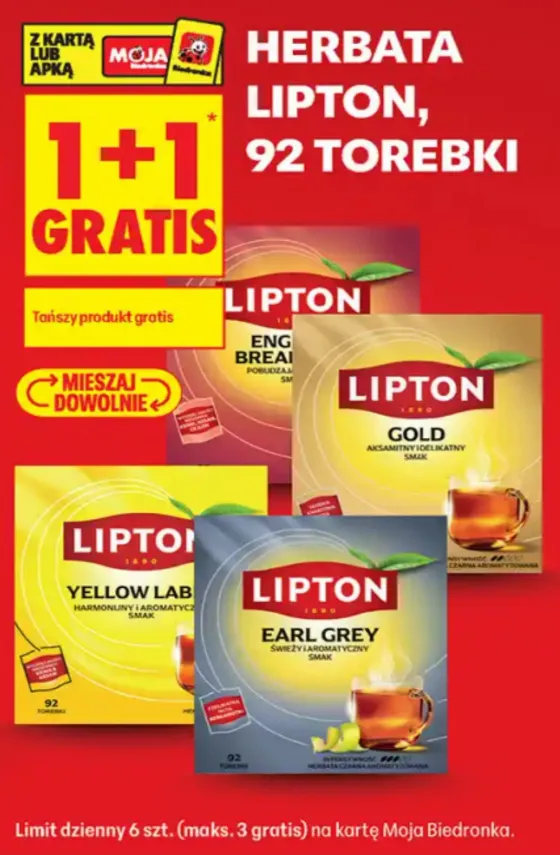 Lipton Tea, 92 Bags: Buy 2, Get 1 Free at Biedronka