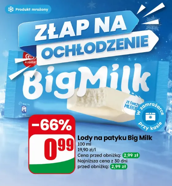 Мороженое на палочке Big Milk 100 мл за 0,99 zł в Dino