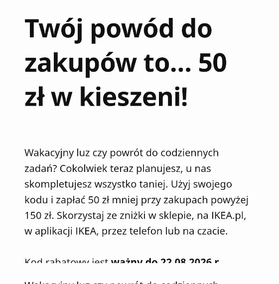 Get a 50 zł IKEA Voucher for Selected IKEA Family Members