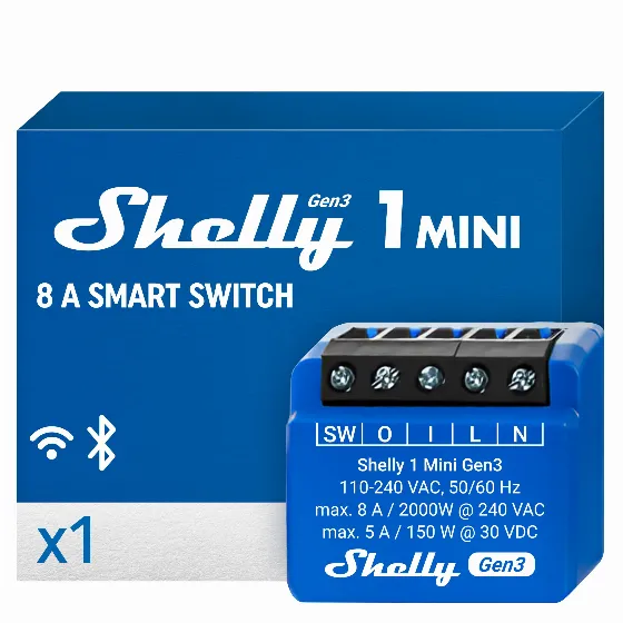 Модуль перемикача Shelly 1 Mini Gen3 лише за 15,49 zł