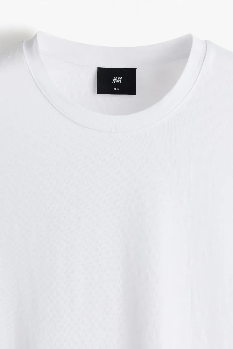Pima Cotton Slim Fit T-Shirt XL Now Only 29.99 zł at H&M
