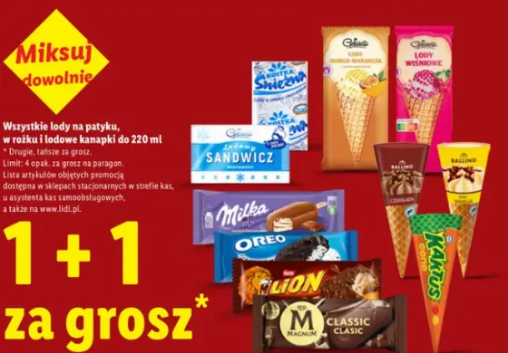 Все мороженое 1+1 за гроша в Lidl
