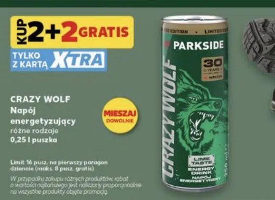 Купите 2 напитка CrazyWolf, получите 2 бесплатно в Kaufland