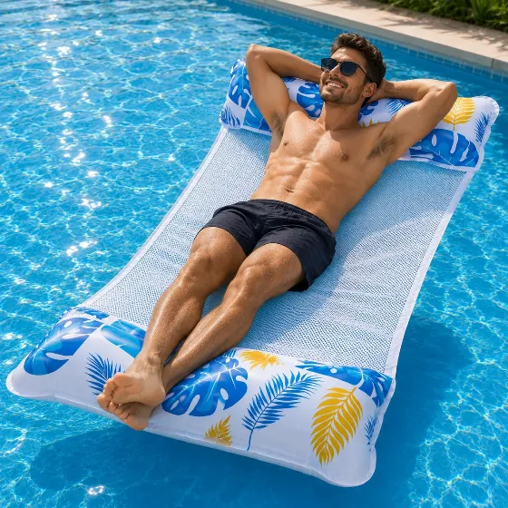Inflatable Pool Mattress and Pillow for 14.24 zł at Amazon