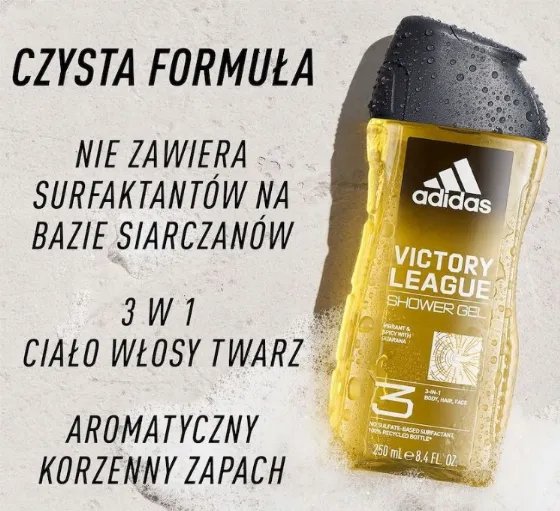 Adidas гель для душа VICTORY LEAGUE 400 мл с дополнительной скидкой 20/100 в Amazon.pl