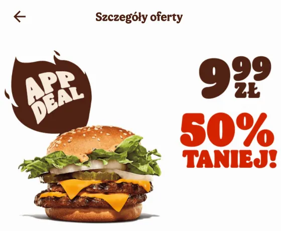 Action: Big King at Burger King for PLN 9.99 with a coupon in the application in the Burger King store