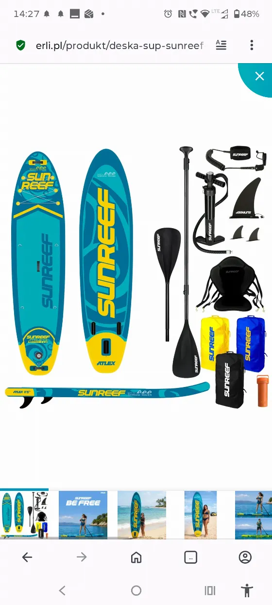 Доска SUP 350 см с набором за 555 zł в Erli