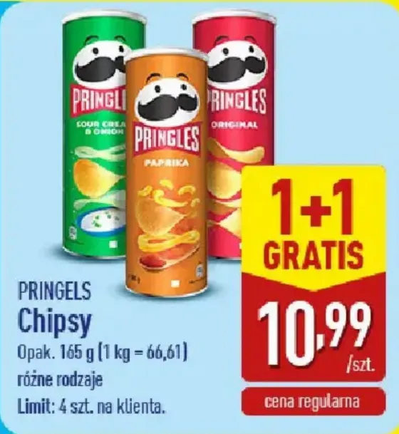 Купіть 2 упаковки чіпсів Pringles — 1 безкоштовно в Aldi за 5,50 zł