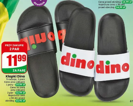 Buy 2 Pairs of Slippers at Dino for Just 11.99 zł Each