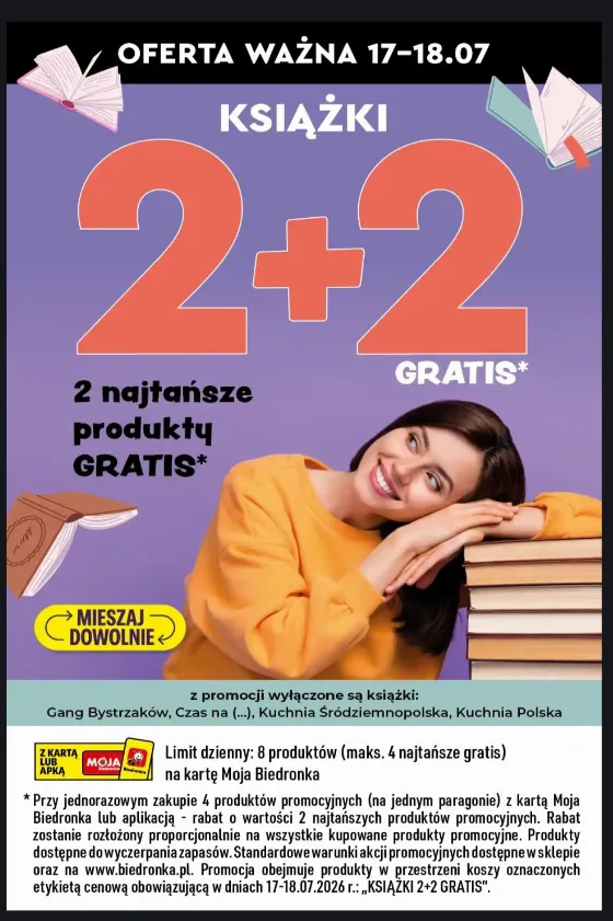 Книги 2+2 бесплатно в Biedronka