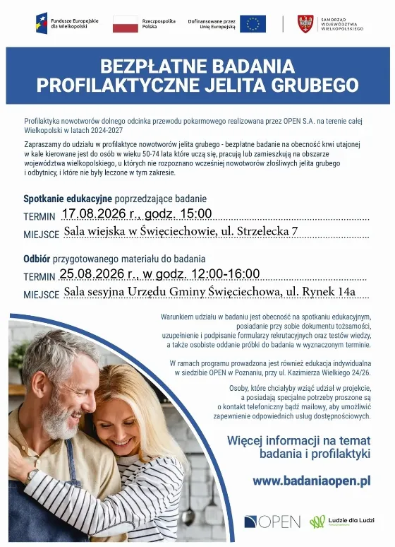 Free Colon Cancer Screenings for Święciechowa Residents