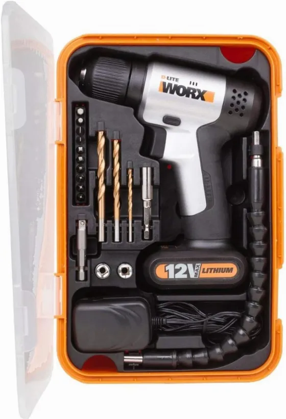 Беспроводная дрель WORX WX104.2 с большим комплектом за 99,99 zł
