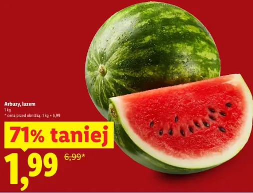 Fresh Watermelons at 1.99 zł/kg — 71% Off at Lidl