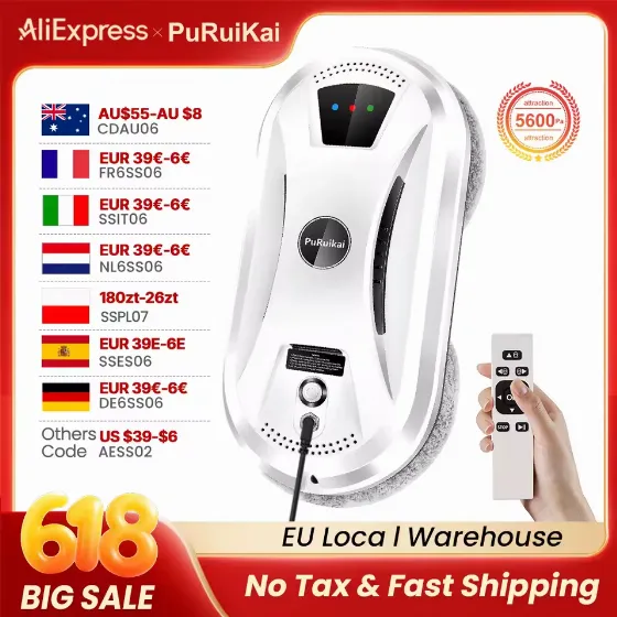 Get the PuRuikai N361 Window Cleaning Robot for $35.57