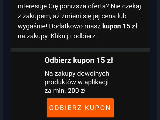 Скидка 15 зл на каждые 200 зл на Allegro
