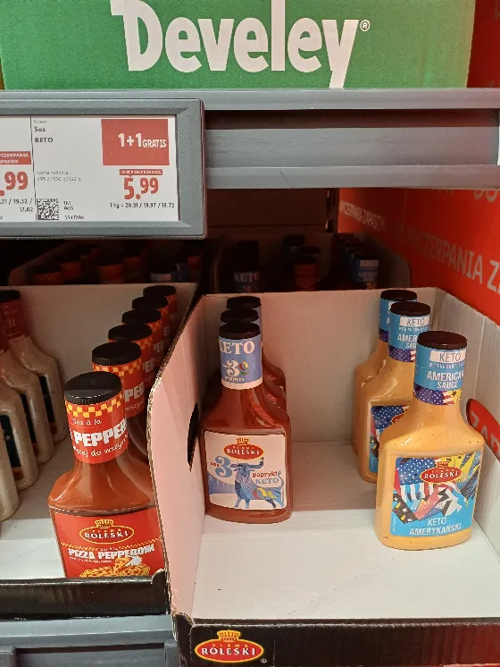 Купите 2 соуса KETO Roleski, получите 1 бесплатно в Lidl
