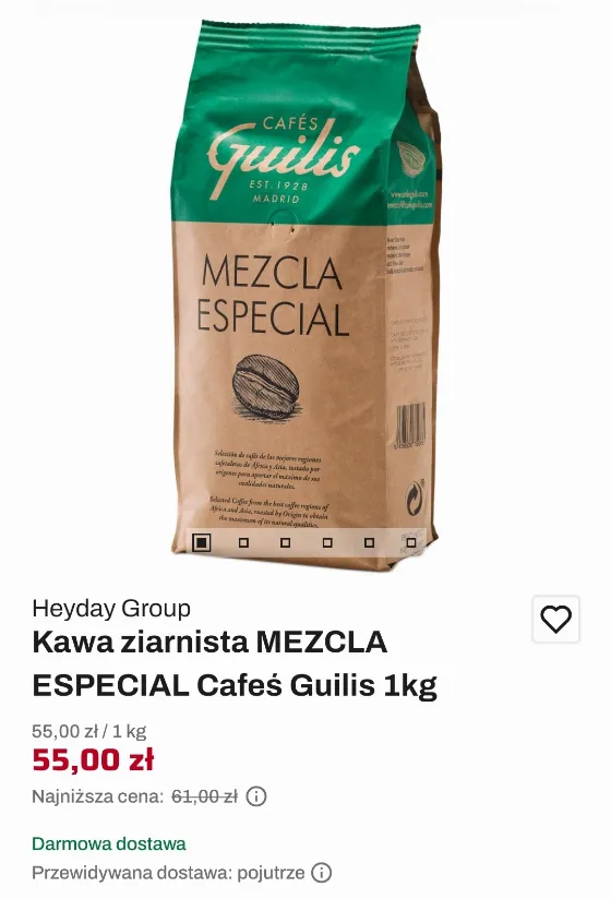 Знижка 15 zł на каву Mezcla Especial 1кг в InPost