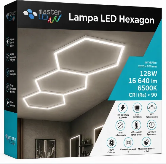 Hexagon LED лампа 252x97 см за 199 zł на Allegro