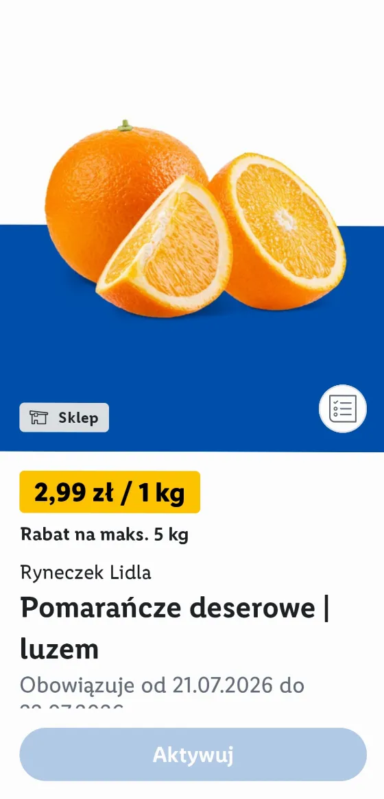 Get 1kg Dessert Oranges at Lidl for Just 2.99 zł