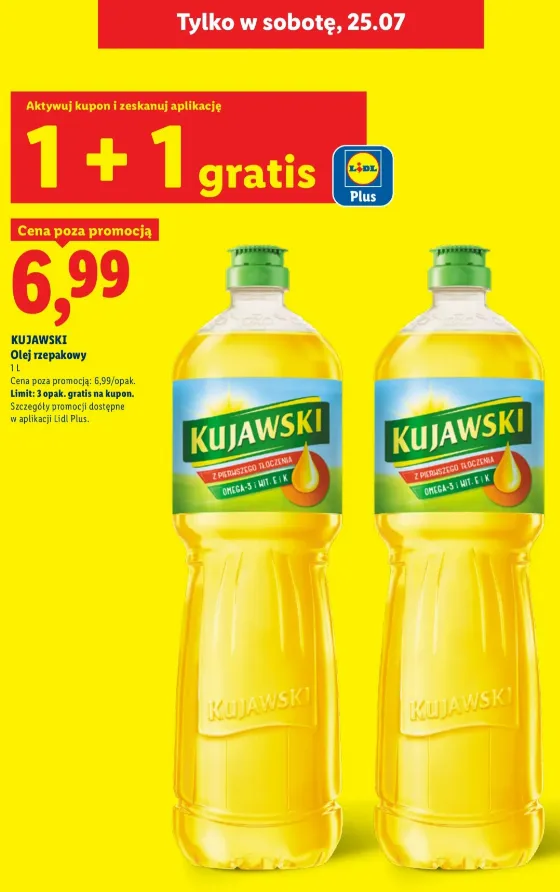 Оливковое масло Kujawski 1 л — купите 2, получите 1 бесплатно в Lidl