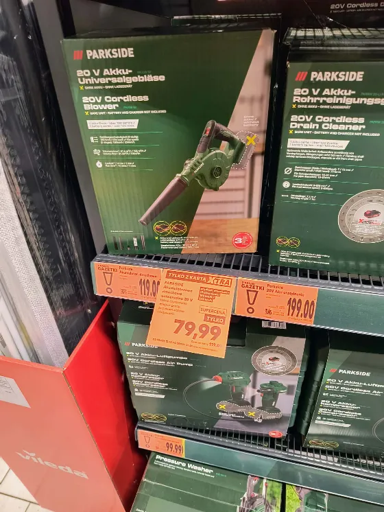 Аккумуляторная беспроводная воздуходувка Parkside 20V за 79 zł в Kaufland