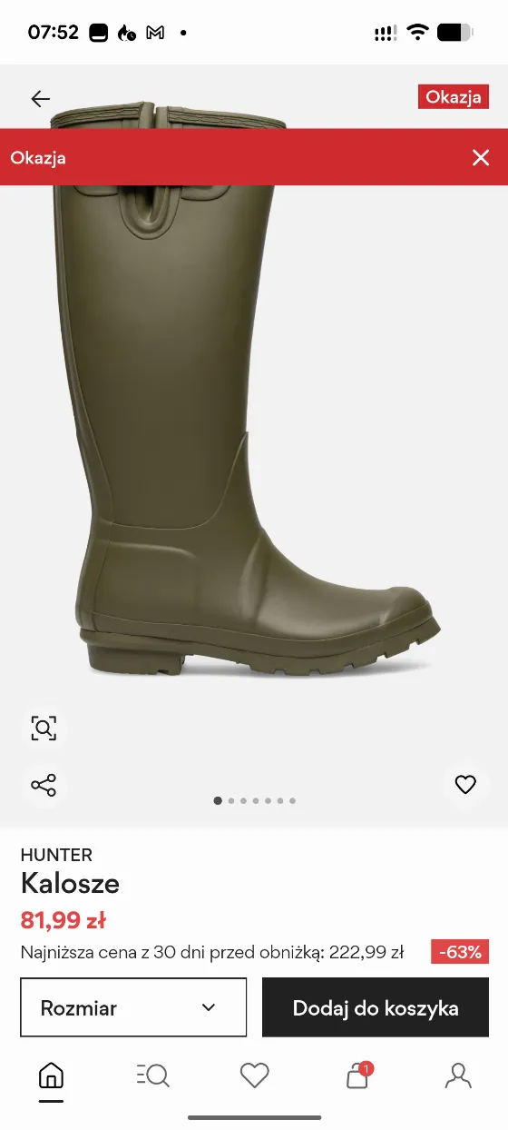 Длинные резиновые сапоги Hunter за 81,99 zł в CCC
