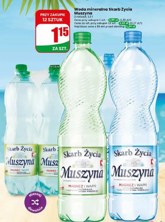 Mineral Water Skarb Życia Muszyna at 1.15 zł When You Buy 12