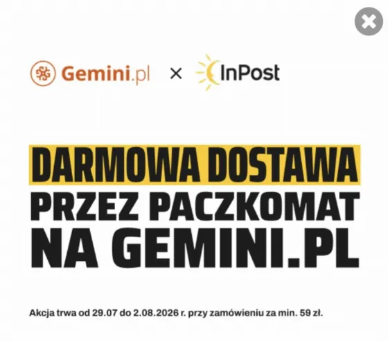 Безкоштовна доставка InPost в Аптеці Gemini від 59 zł