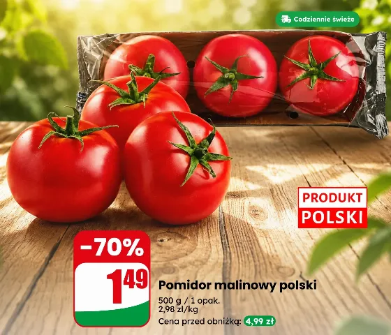 Помидоры малиновые польские по цене 1,49 zł в Dino — скидка 70%